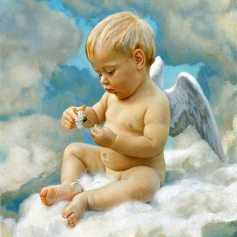 Angel Baby - Counted Cross Stitch Patterns Embroidery Crafts Needlework DIY Chart DMC Color