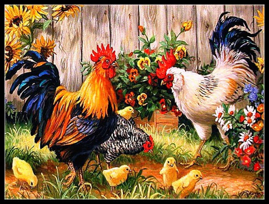 Chickens Collection 10 - Counted Cross Stitch Patterns Embroidery Crafts Needlework DIY Chart DMC Color