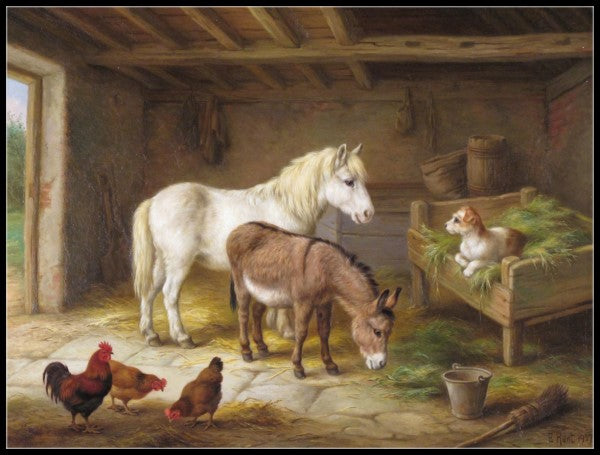 Farmyard Chickens 2-10 - Counted Cross Stitch Patterns Embroidery Crafts Needlework DIY Chart DMC Color