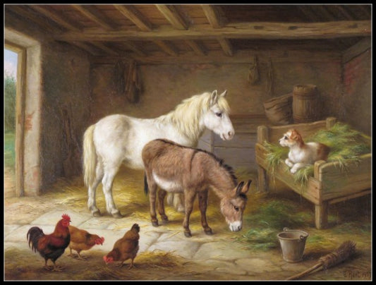 Farmyard Chickens 2-10 - Counted Cross Stitch Patterns Embroidery Crafts Needlework DIY Chart DMC Color