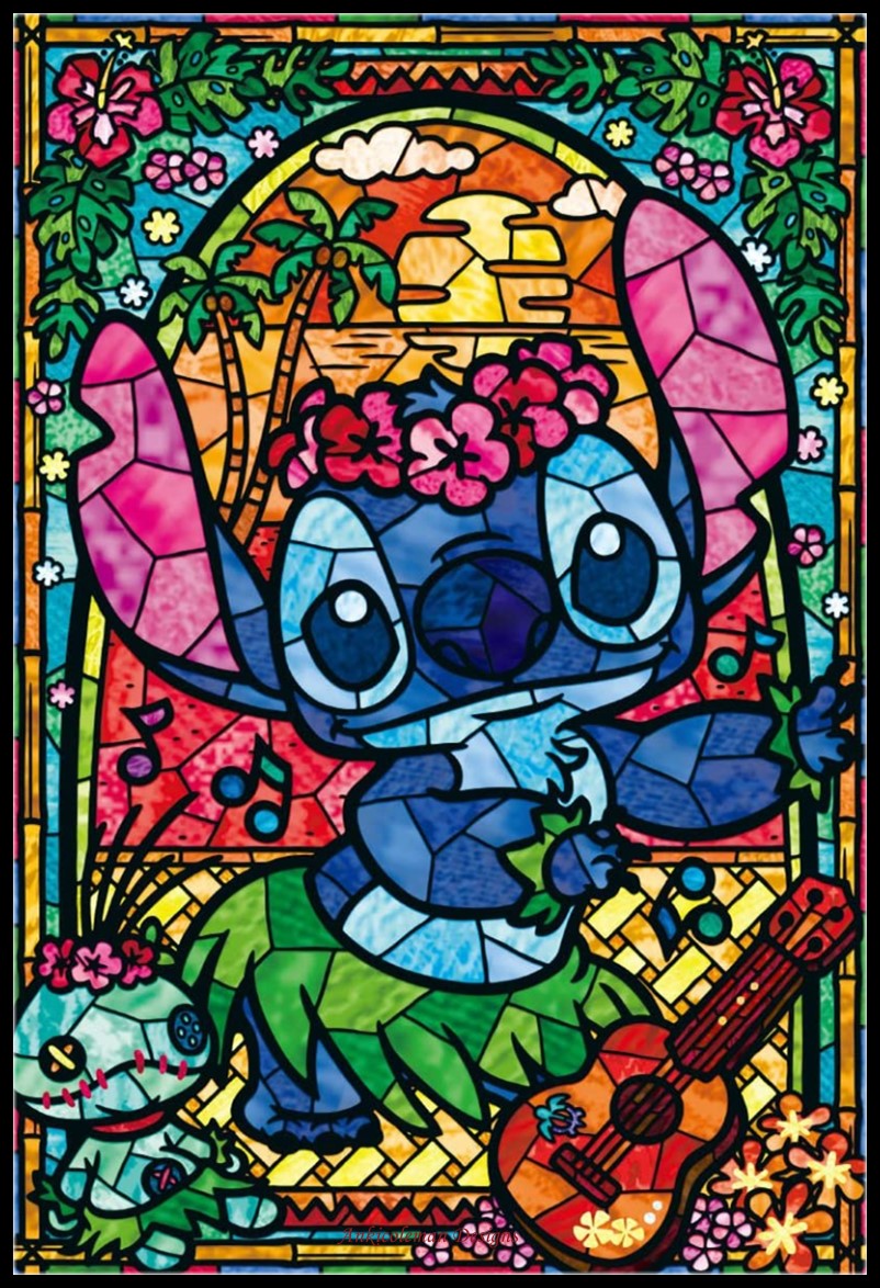 Characters Stained Glass 2-16 - Counted Cross Stitch Patterns Embroidery Crafts Needlework DIY Chart DMC Color