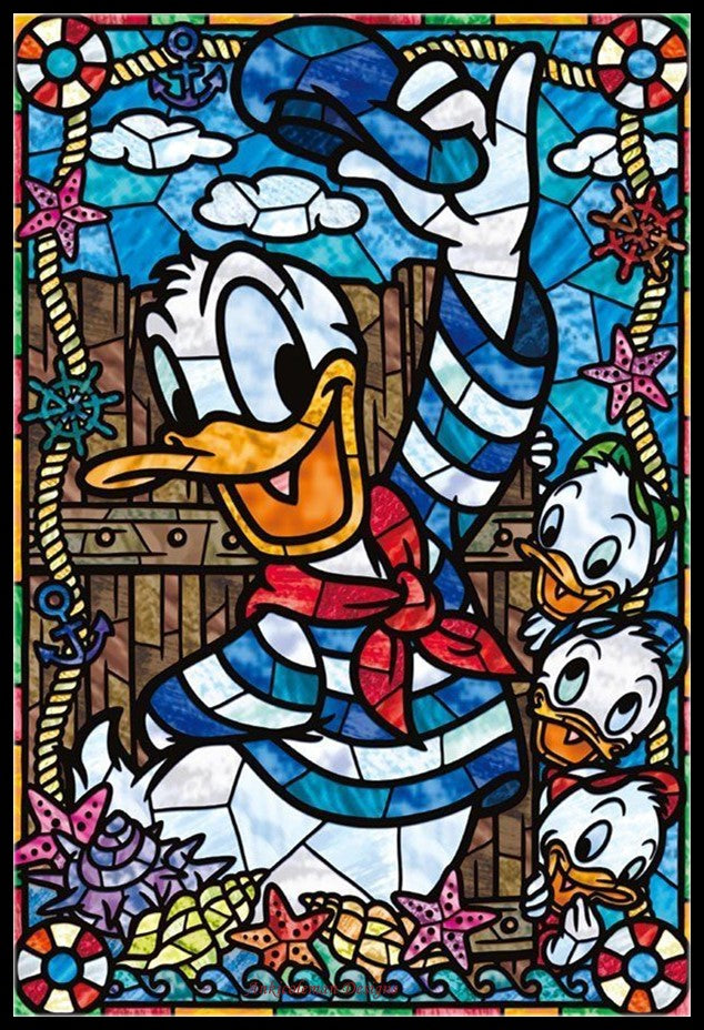 Characters Stained Glass 2-17 - Counted Cross Stitch Patterns Embroidery Crafts Needlework DIY Chart DMC Color