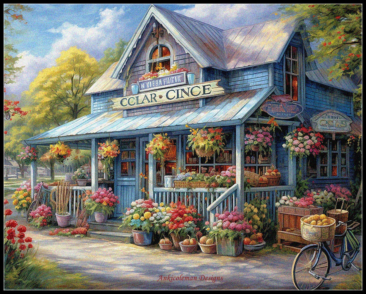 Country Store - Counted Cross Stitch Patterns Embroidery Crafts Needlework DIY Chart DMC Color