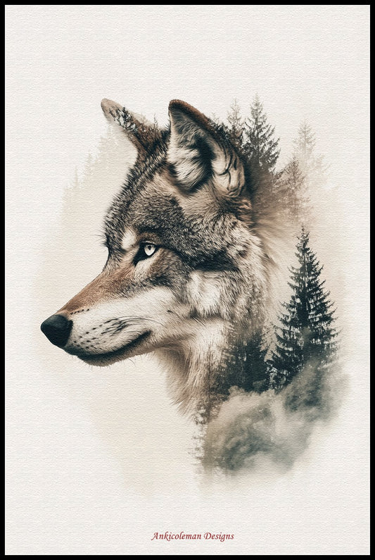 Abstract Wolf 2 - Counted Cross Stitch Patterns Embroidery Crafts Needlework DIY Chart DMC Color