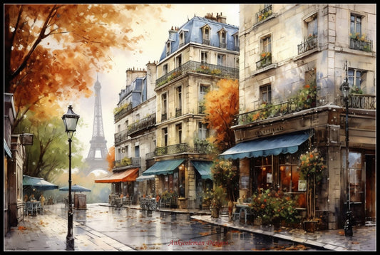 Street of Paris 2 - Counted Cross Stitch Patterns Embroidery Crafts Needlework DIY Chart DMC Color