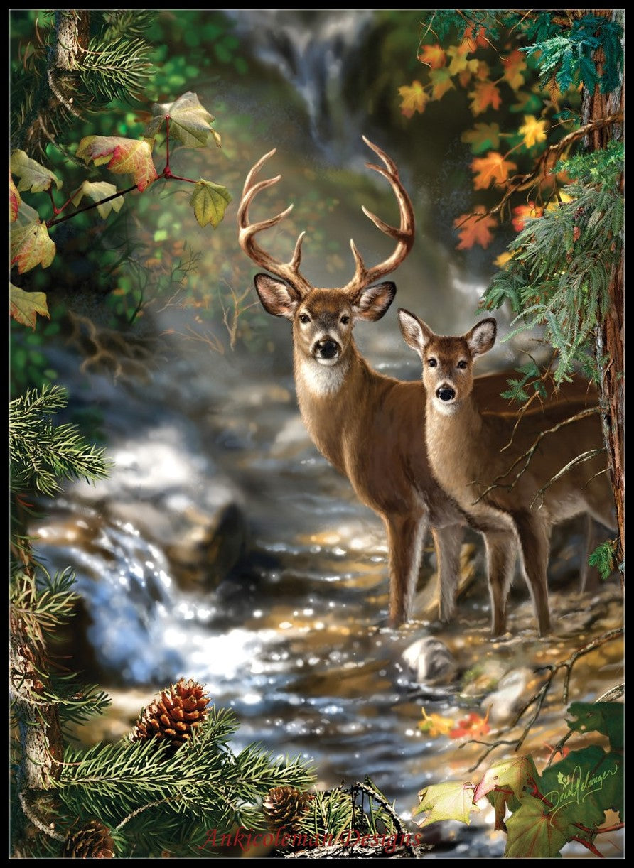 Deer Creek - Counted Cross Stitch Patterns Embroidery Crafts Needlework DIY Chart DMC Color