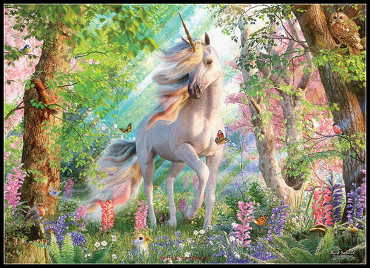 Unicorn in the Woods - Counted Cross Stitch Patterns Embroidery Crafts Needlework DIY Chart DMC Color