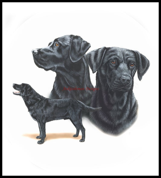 Black Labrador Retriever - Counted Cross Stitch Patterns Embroidery Crafts Needlework DIY Chart DMC Color