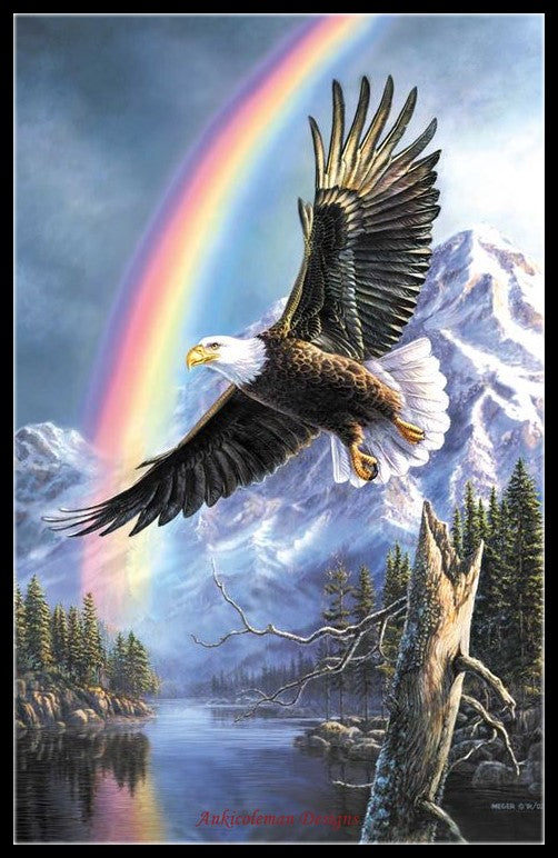 Eagle of Promise - Counted Cross Stitch Patterns Embroidery Crafts Needlework DIY Chart DMC Color