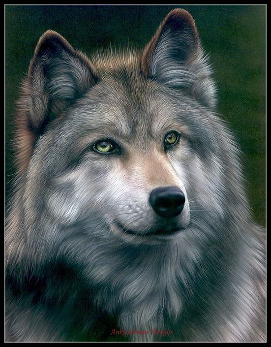 Grey Wolf - Counted Cross Stitch Patterns Embroidery Crafts Needlework DIY Chart DMC Color