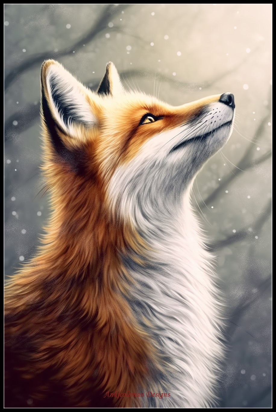 Winter's Red Fox - Counted Cross Stitch Patterns Embroidery Crafts Needlework DIY Chart DMC Color