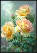 Yellow Roses - Counted Cross Stitch Patterns Embroidery Crafts Needlework DIY Chart DMC Color