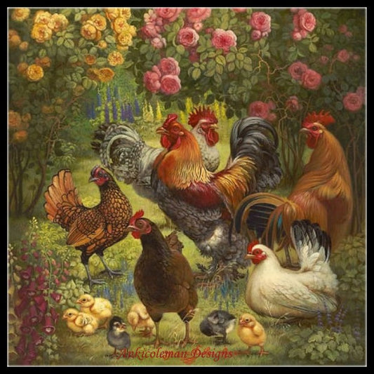 Chickens Collection 1 - Counted Cross Stitch Patterns Embroidery Crafts Needlework DIY Chart DMC Color