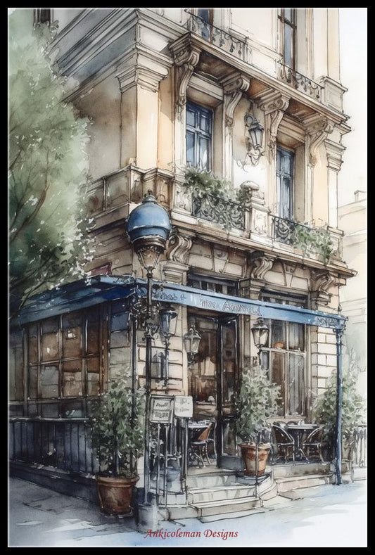 The Beautiful Parisian Cafe - Counted Cross Stitch Patterns Embroidery Crafts Needlework DIY Chart DMC Color