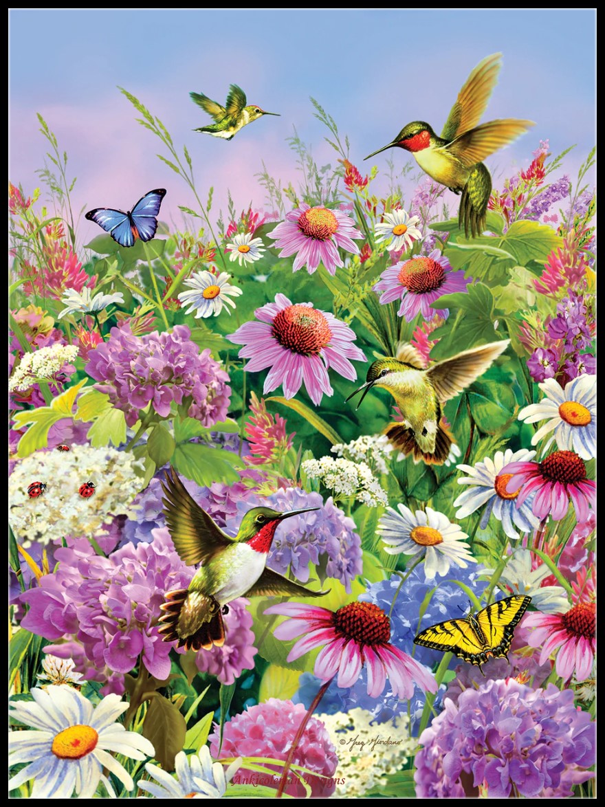 Garden Flight - Counted Cross Stitch Patterns Embroidery Crafts Needlework DIY Chart DMC Color