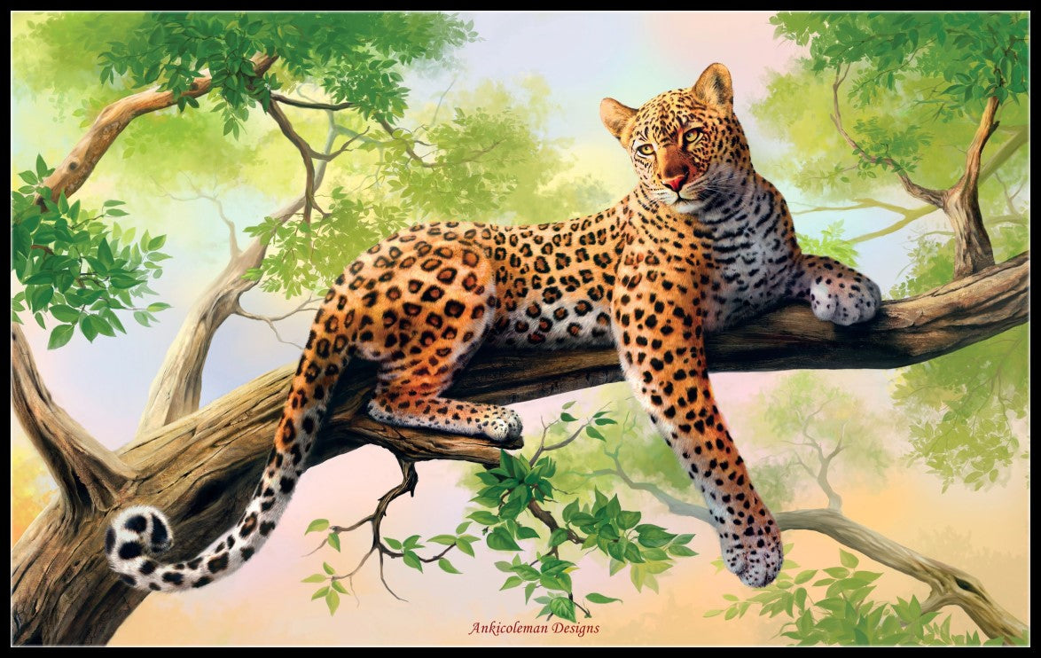 Leopard - Counted Cross Stitch Patterns Embroidery Crafts Needlework DIY Chart DMC Color