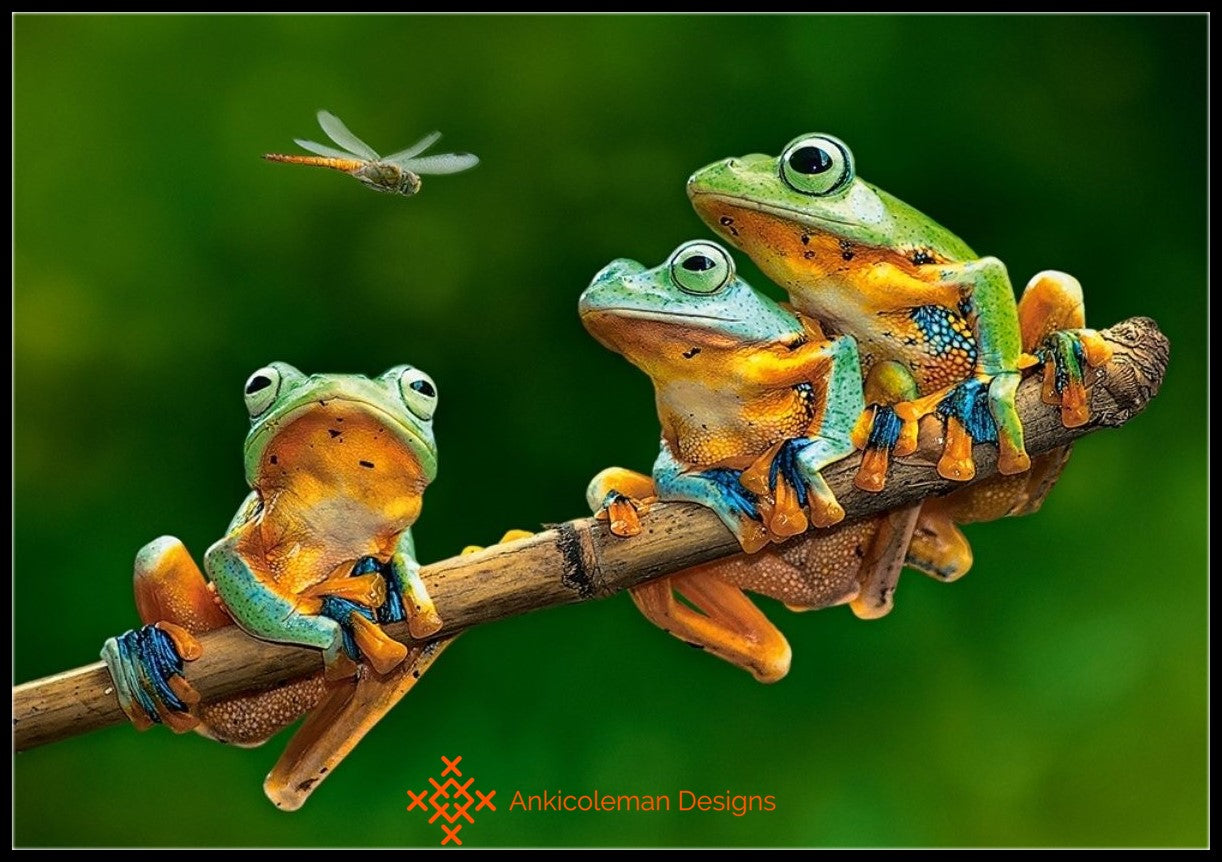 Frog and Friends - Counted Cross Stitch Patterns Embroidery Crafts Needlework DIY Chart DMC Color