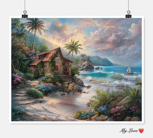 Island Dreams 1 - Counted Cross Stitch Patterns Embroidery Crafts Needlework DIY Chart DMC Color