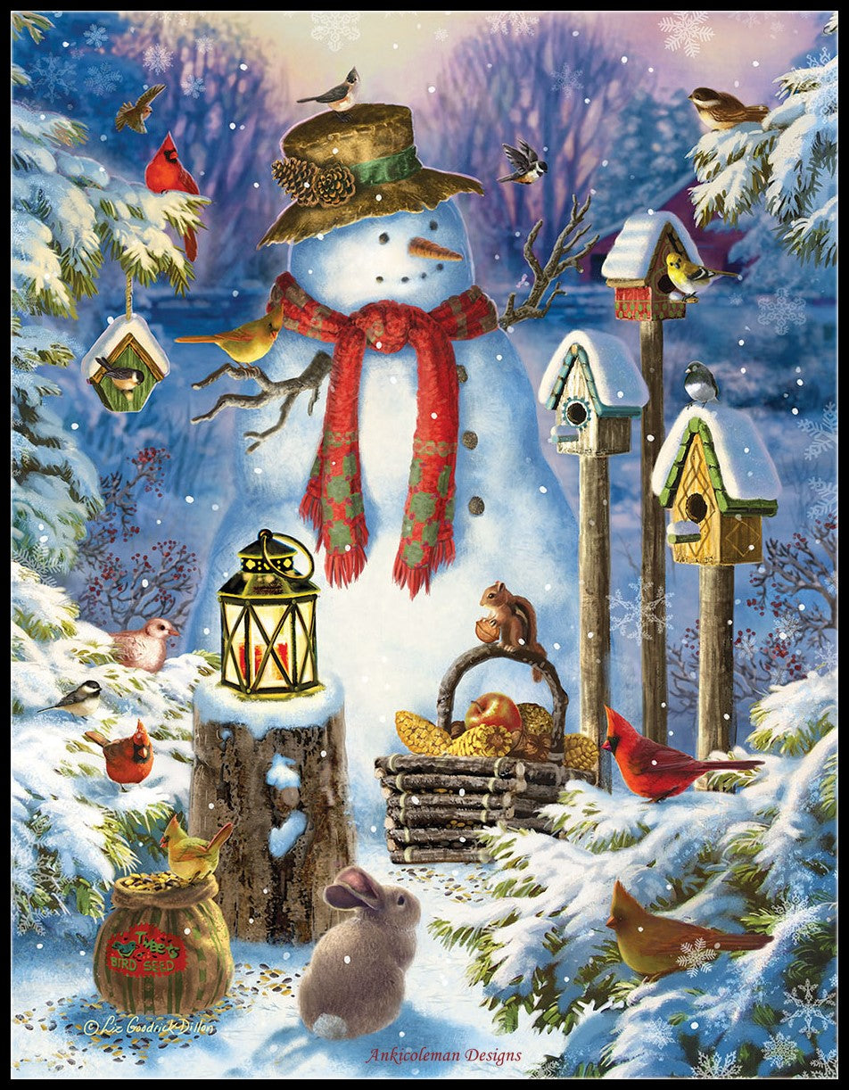 Snowman in the Wild - Counted Cross Stitch Patterns Embroidery Crafts Needlework DIY Chart DMC Color