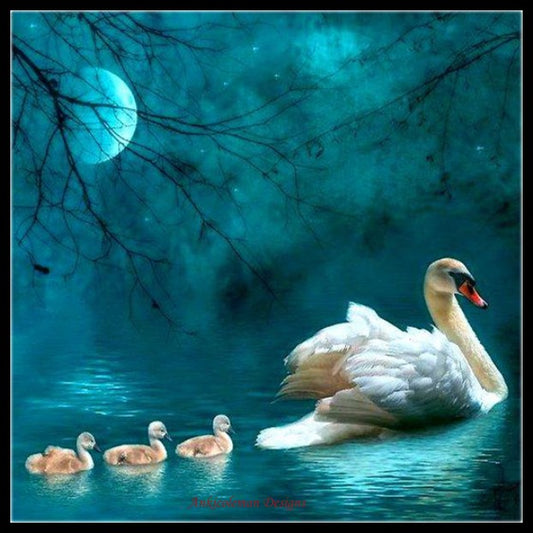 Swan Lake - Counted Cross Stitch Patterns Embroidery Crafts Needlework DIY Chart DMC Color