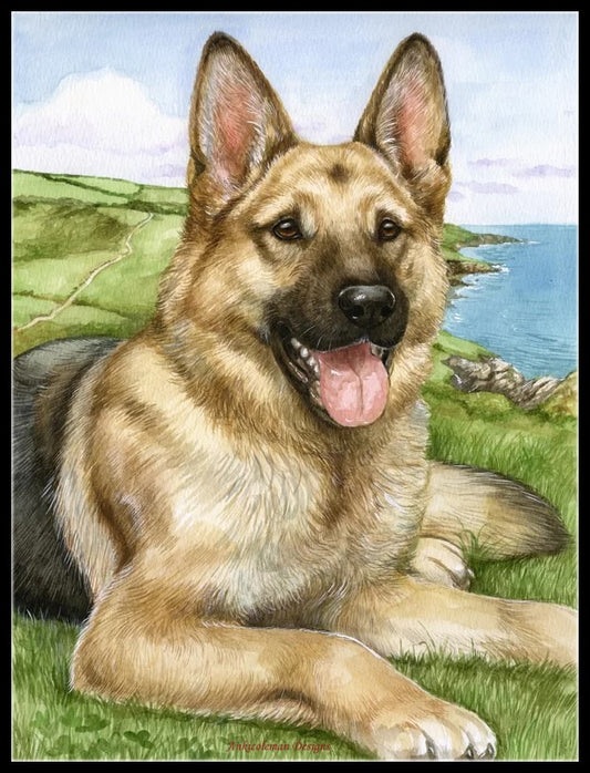 German Shepherd - Counted Cross Stitch Patterns Embroidery Crafts Needlework DIY Chart DMC Color