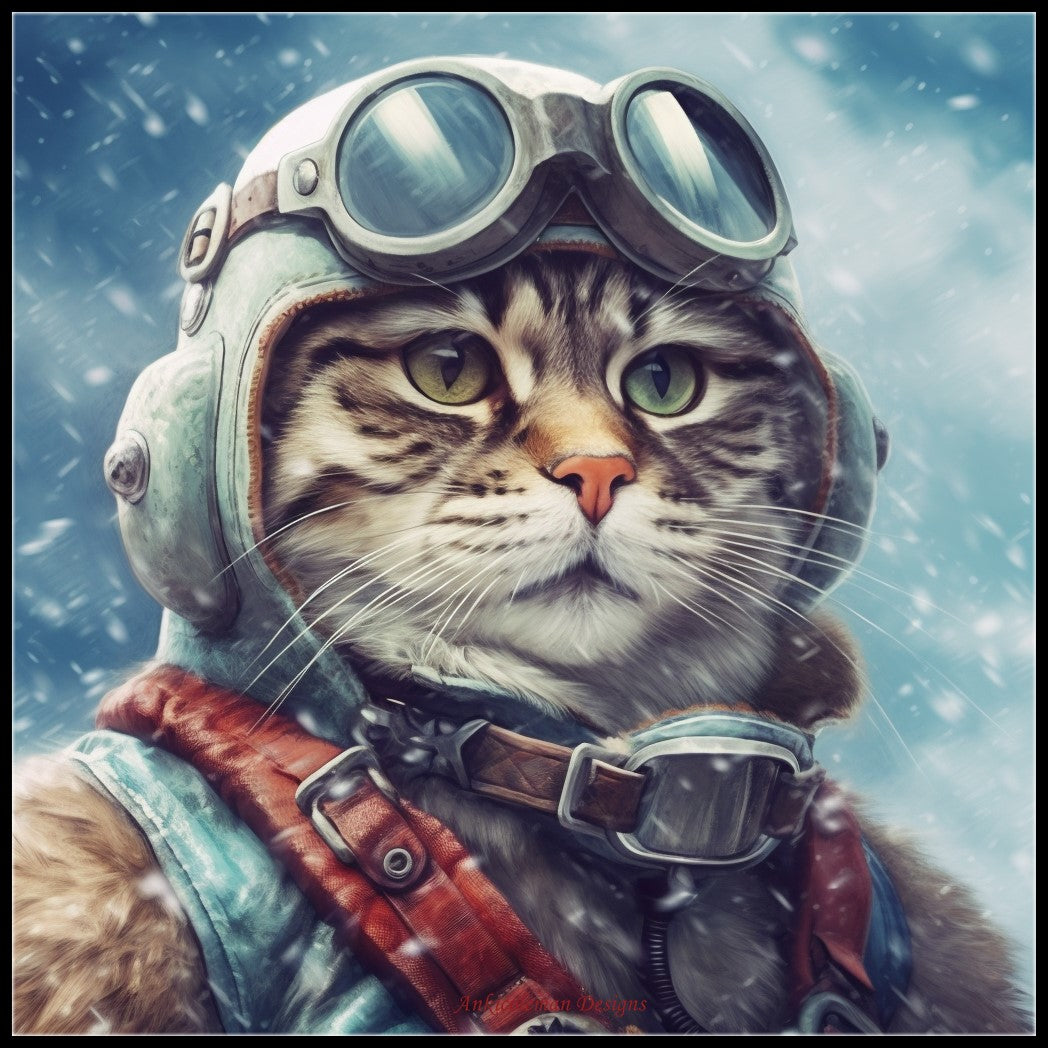 Cat Pilot 2 - Counted Cross Stitch Patterns Embroidery Crafts Needlewo ...