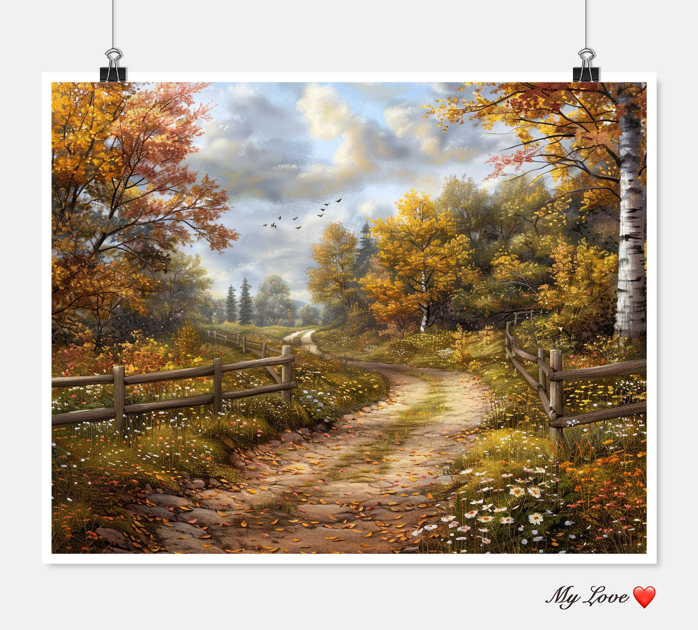 Country Path - Counted Cross Stitch Patterns Embroidery Crafts Needlework DIY Chart DMC Color