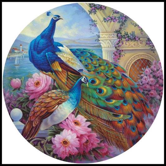 Beautiful Peacocks - Counted Cross Stitch Patterns Embroidery Crafts Needlework DIY Chart DMC Color