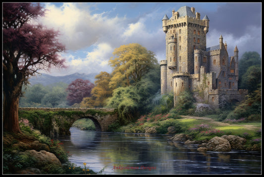 Blarney Castle - Counted Cross Stitch Patterns Embroidery Crafts Needlework DIY Chart DMC Color