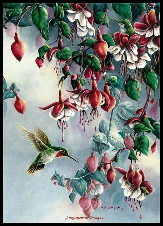 Birds and Flowers  1 - Counted Cross Stitch Patterns Embroidery Crafts Needlework DIY Chart DMC Color