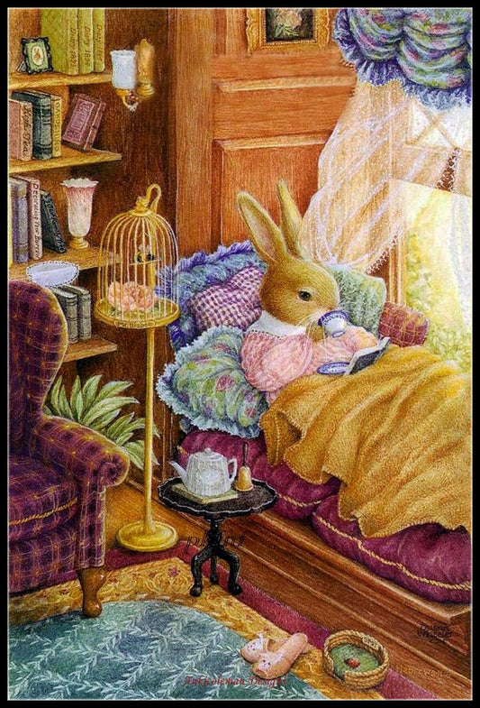 Bunny Family 22 - Counted Cross Stitch Patterns Embroidery Crafts Needlework DIY Chart DMC Color