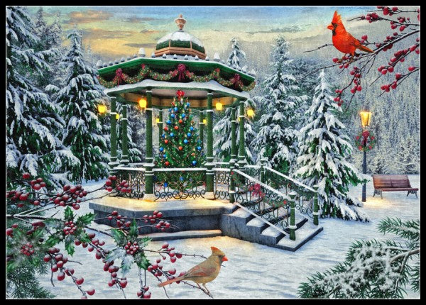 Winter Cardinals - Counted Cross Stitch Patterns Embroidery Crafts Needlework DIY Chart DMC Color