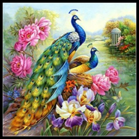 Beautiful Peacocks 2 - Counted Cross Stitch Patterns Embroidery Crafts Needlework DIY Chart DMC Color