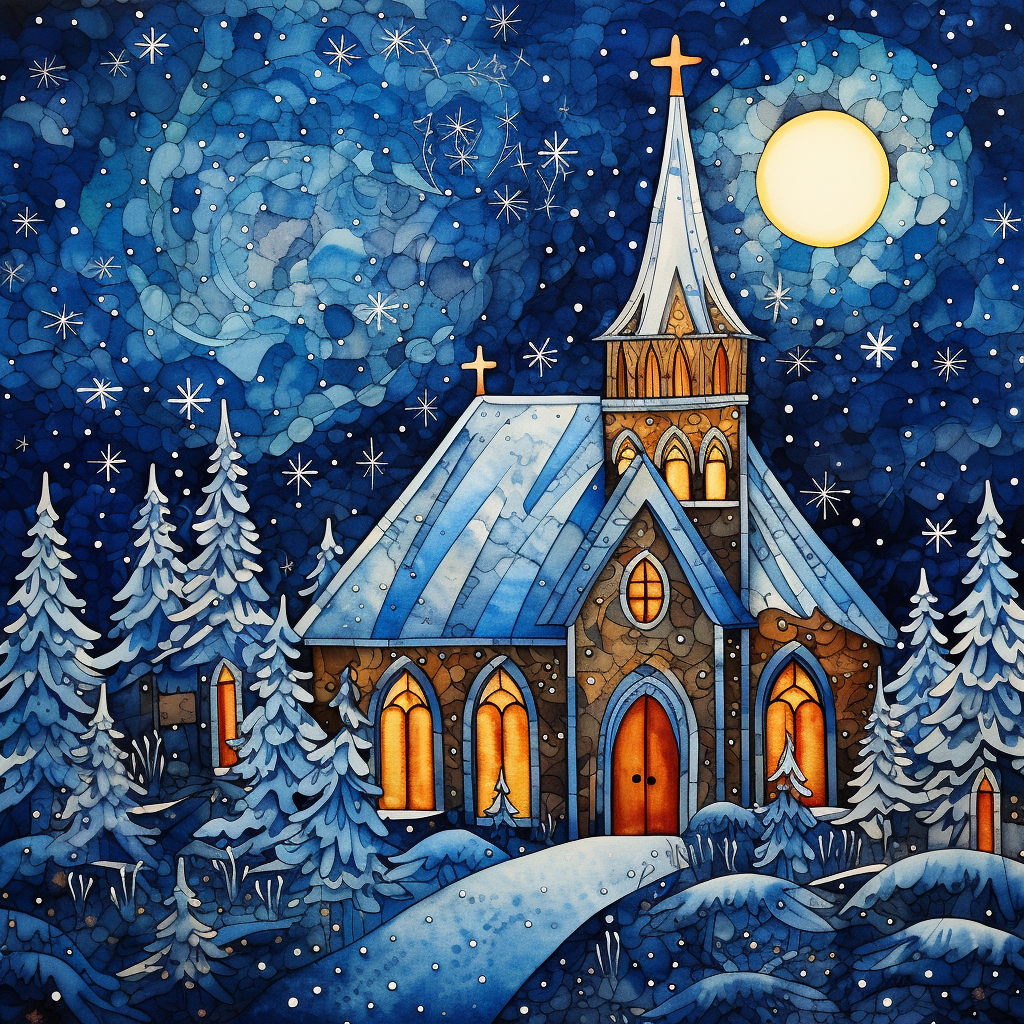 Christmas Church 3 - Counted Cross Stitch Patterns Embroidery Crafts Needlework DIY Chart DMC Color