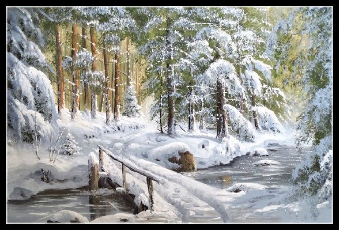 Russian Snow Scene 3 - Counted Cross Stitch Patterns Embroidery Crafts Needlework DIY Chart DMC Color