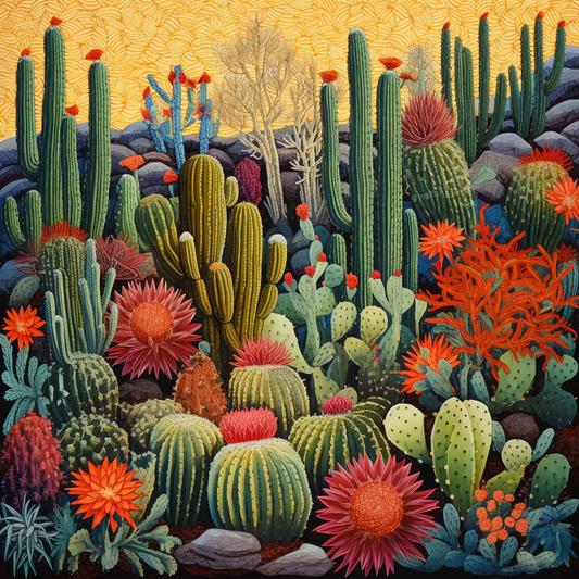 Cactus Garden 9 - Counted Cross Stitch Patterns Embroidery Crafts Needlework DIY Chart DMC Color