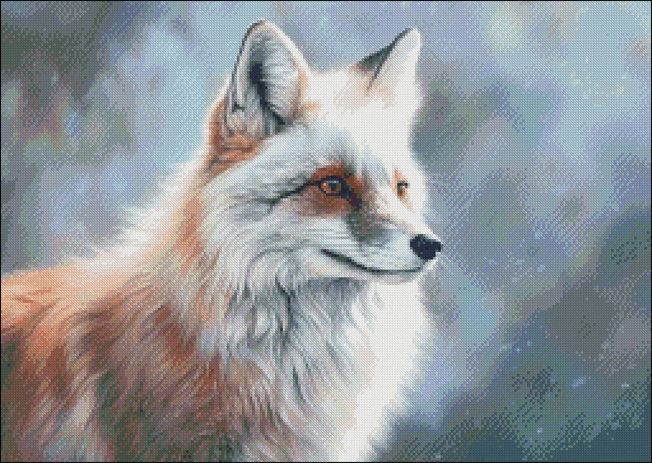 Snow Fox 1 - Counted Cross Stitch Patterns Embroidery Crafts Needlework DIY Chart DMC Color