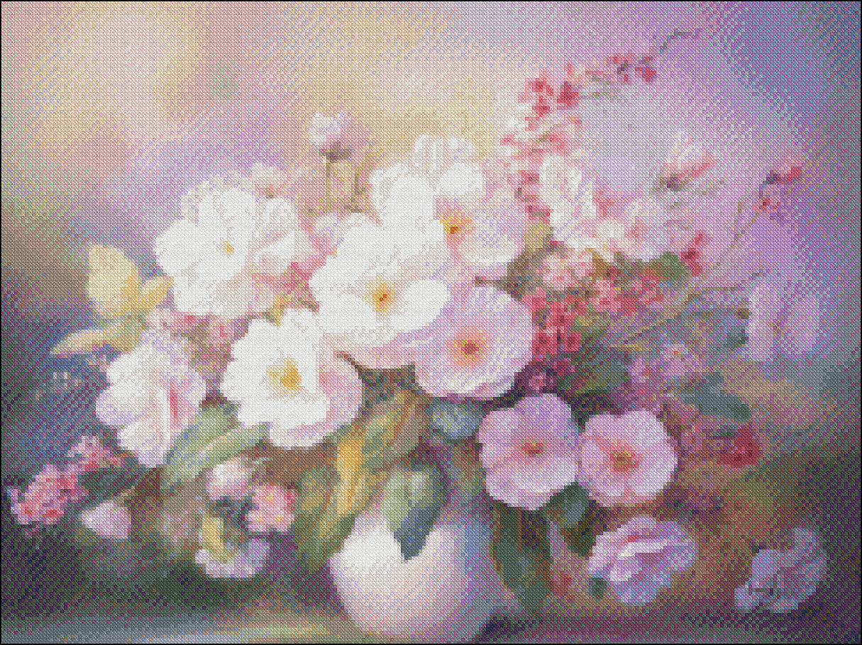 Symphony of Spring 1 - Counted Cross Stitch Patterns Embroidery Crafts Needlework DIY Chart DMC Color