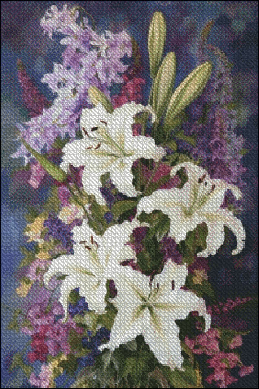 Spring Bouquet 2 - Counted Cross Stitch Patterns Embroidery Crafts Needlework DIY Chart DMC Color