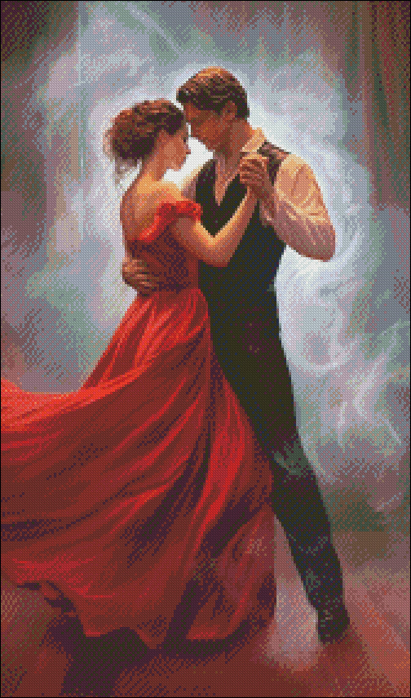 A Dance of Love - Counted Cross Stitch Patterns Embroidery Crafts Needlework DIY Chart DMC Color