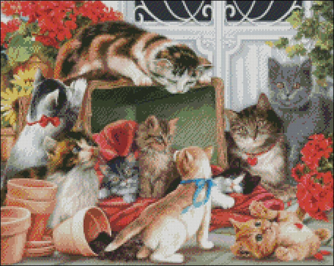 Cat Collection 2 - Counted Cross Stitch Patterns Embroidery Crafts Needlework DIY Chart DMC Color