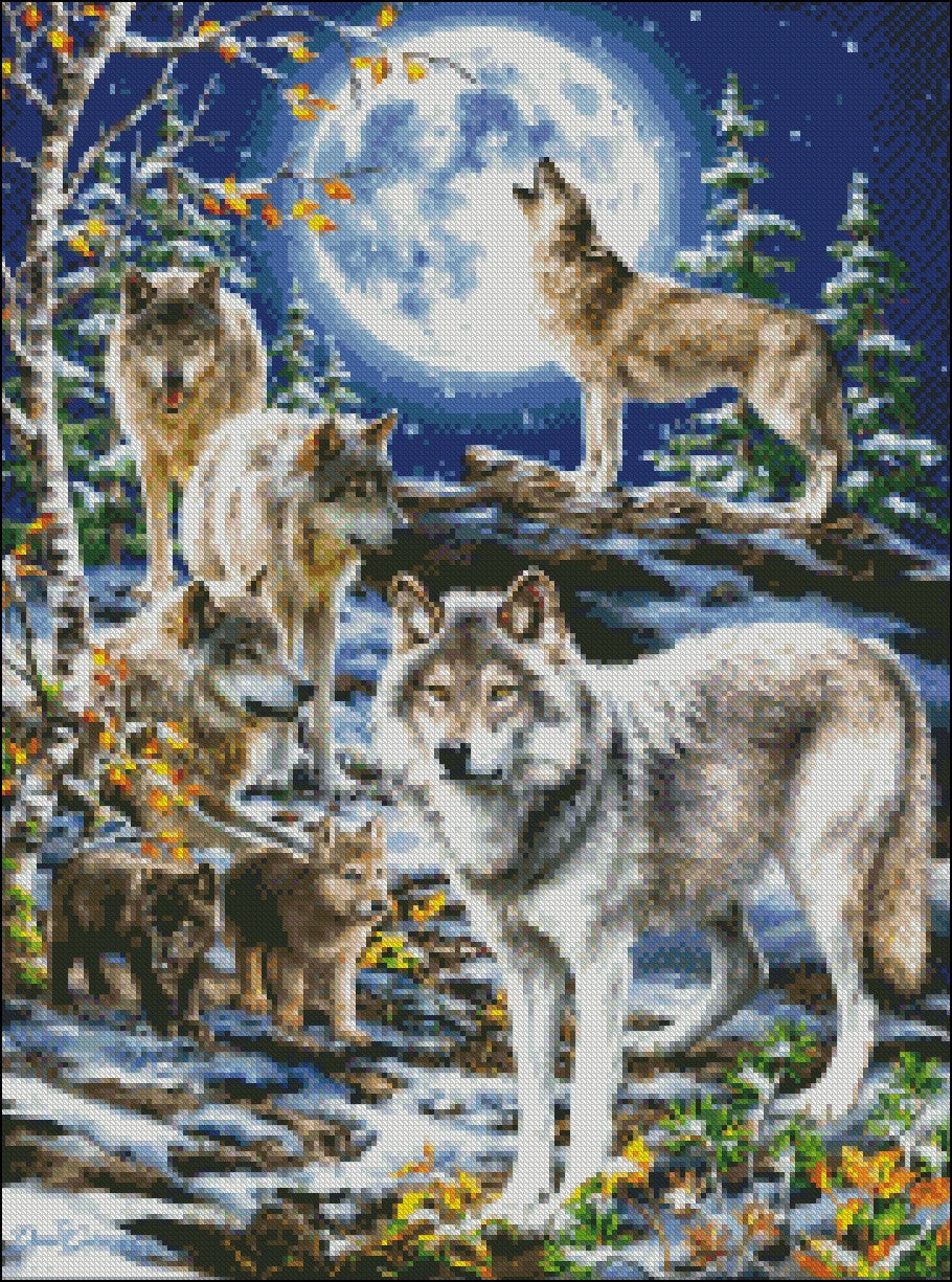 Wolves Collection 4 - Counted Cross Stitch Patterns Embroidery Crafts Needlework DIY Chart DMC Color