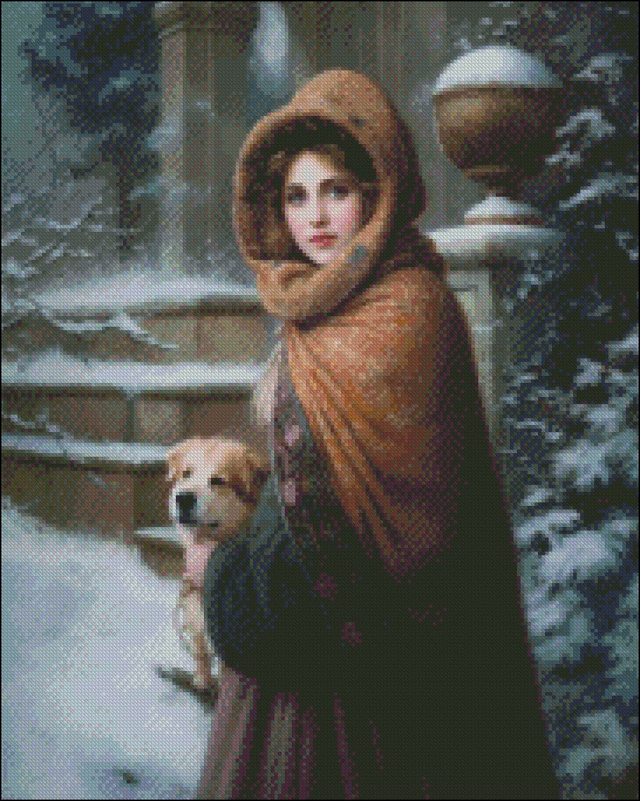 A Winter Beauty - Counted Cross Stitch Patterns Embroidery Crafts Needlework DIY Chart DMC Color