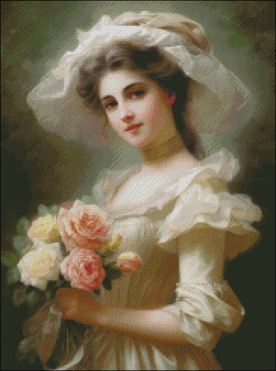 The Enchanting Lady 1 - Counted Cross Stitch Patterns Embroidery Crafts Needlework DIY Chart DMC Color