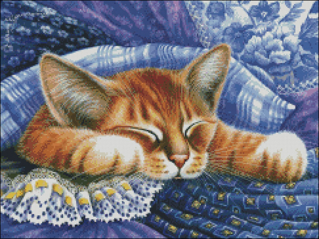 Blue - Counted Cross Stitch Patterns Embroidery Crafts Needlework DIY Chart DMC Color