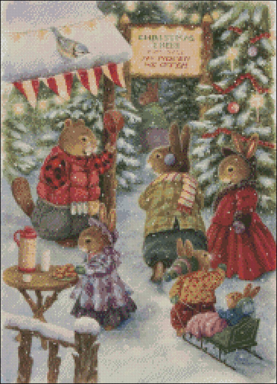 Christmas Trees - Counted Cross Stitch Patterns Embroidery Crafts Needlework DIY Chart DMC Color