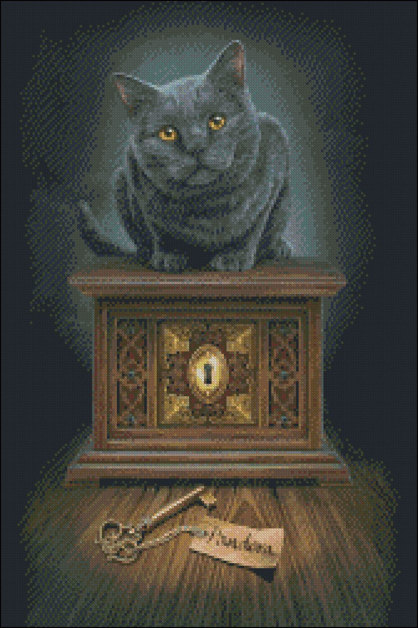 Black Cat 17 - Counted Cross Stitch Patterns Embroidery Crafts Needlework DIY Chart DMC Color