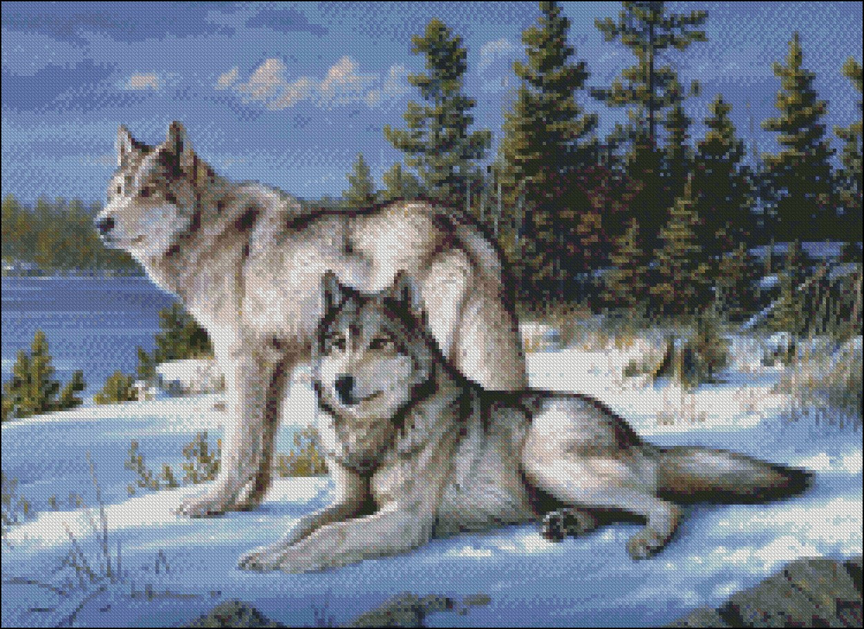 Wolves Collection 20 - Counted Cross Stitch Patterns Embroidery Crafts Needlework DIY Chart DMC Color