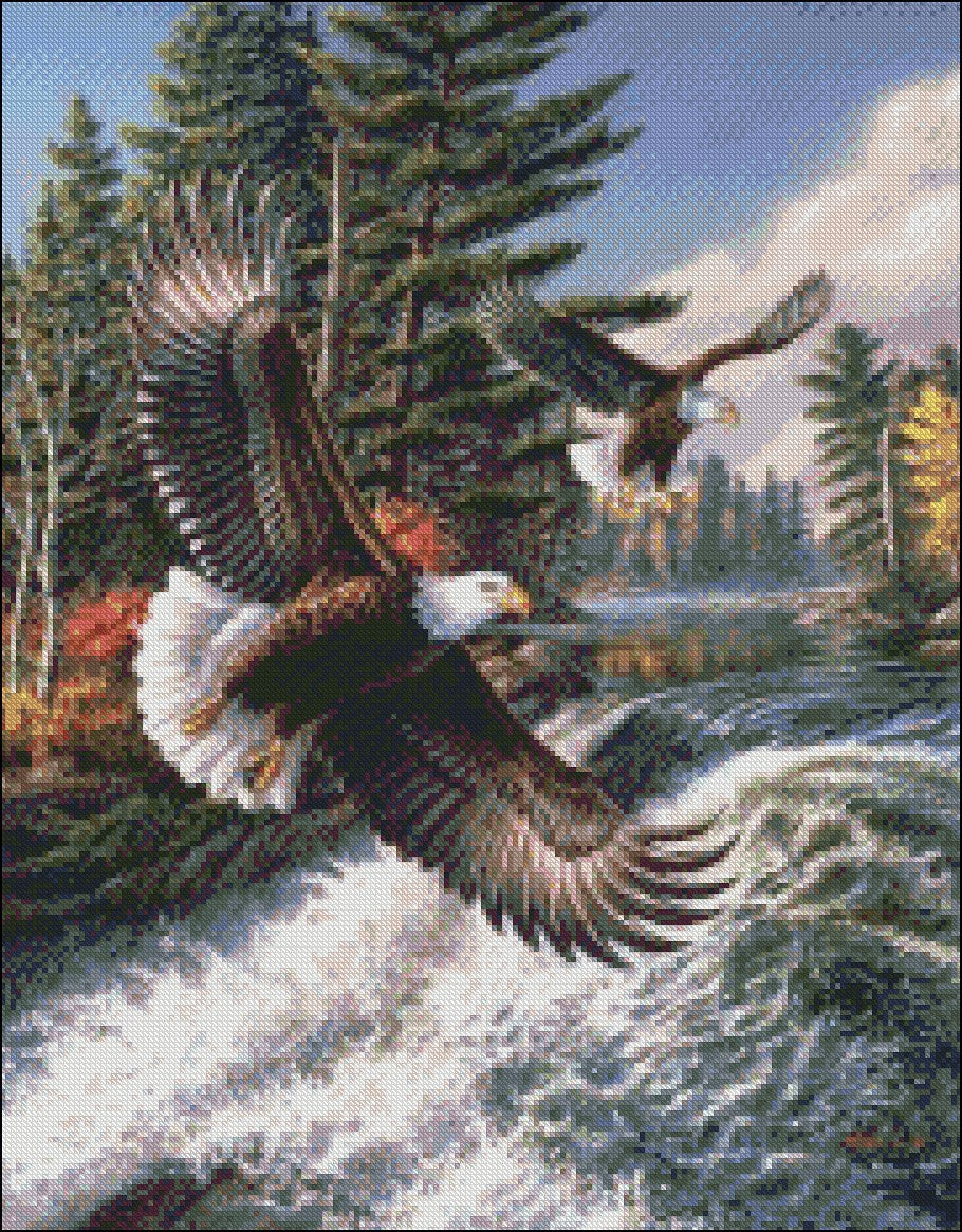 Watchful Hunters 2 - Counted Cross Stitch Patterns Embroidery Crafts Needlework DIY Chart DMC Color