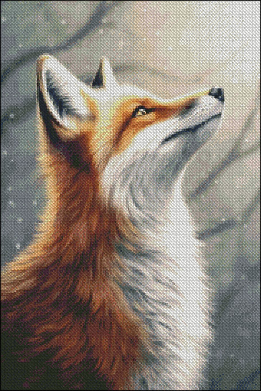 Winter's Red Fox - Counted Cross Stitch Patterns Embroidery Crafts Needlework DIY Chart DMC Color